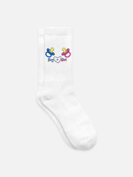 Boy or Girl Herzdesign Babyprint - Tennissocken - Weiß