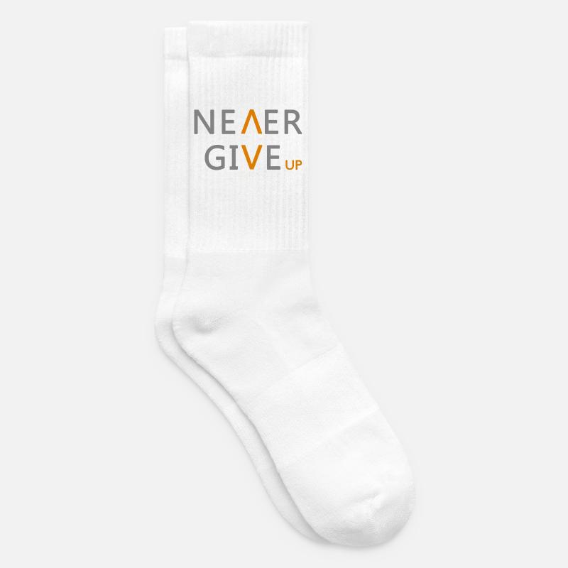 Never give up Incarnez essence de la persévérance - Chaussettes de tennis - blanc
