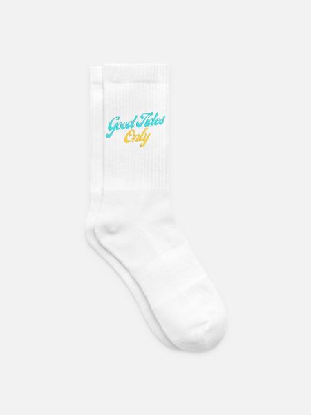 Good Tides Only Inspirierender Schriftzug - Tennissocken - Weiß