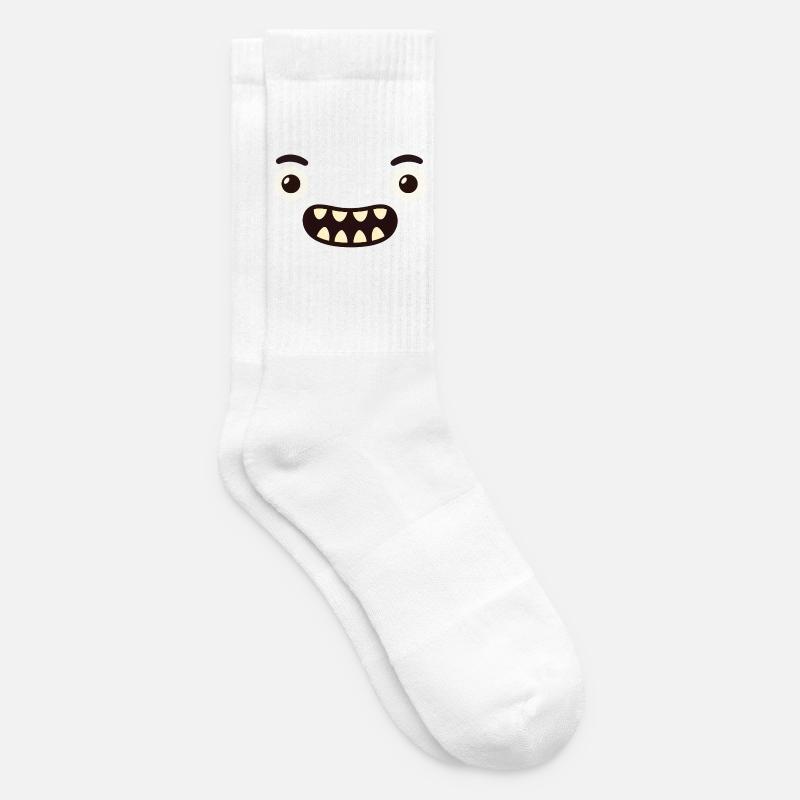 Monster Face - Tennis socks - white