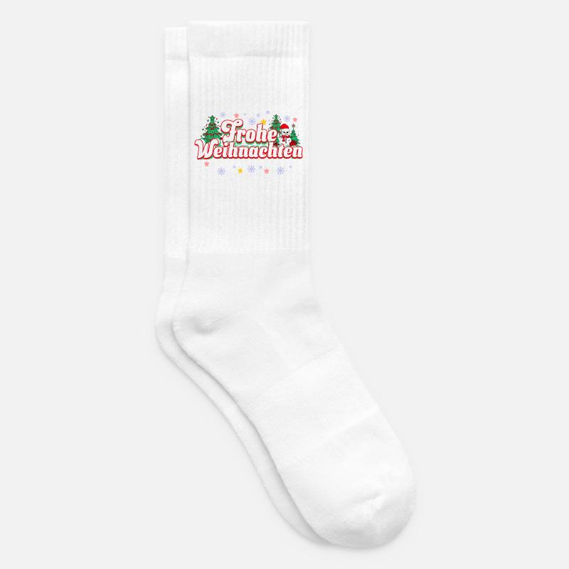 Frohe Weihnachten - Tennissocken - Weiß