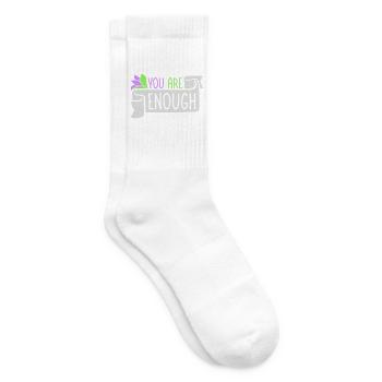 You Are Enough Self Love Motivational Quote - Tennis socks - white - Right