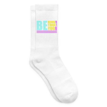 Be Kind Be True Be You Inspirational Self-Love - Tennis socks - white - Right
