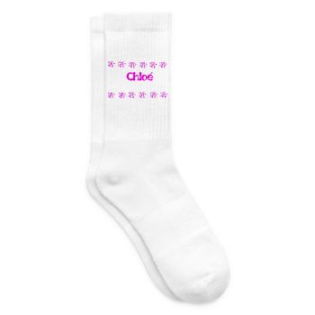 Chloé Floral in Pink - Tennissocken - Weiß - Rechts