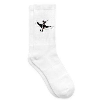 Stilisierte Eisvogel Vogel-Silhouette im Kontrast - Tennissocken - Weiß - Rechts