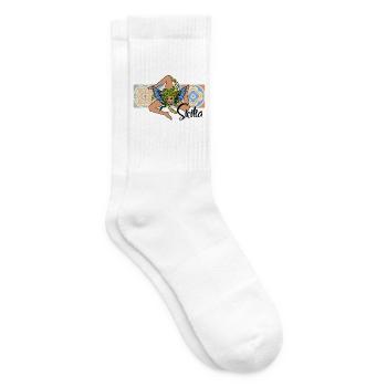 Sizilien Trinacria - Tennissocken - Weiß - Rechts