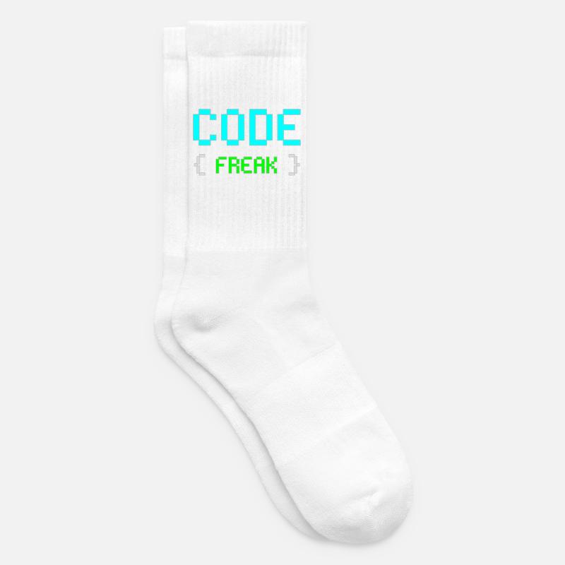 Pixel Code Freak Neon Tee - Tennis socks - white