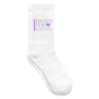 Too Cute To Be Neurotypical Lustig Autismus Logo - Tennissocken - Weiß - Rechts
