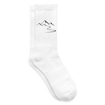 Silhouette du contour des montagnes - Chaussettes de tennis - blanc - Droite