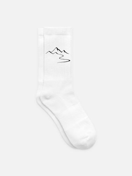 Berge Umriss Silhouette - Tennissocken - Weiß