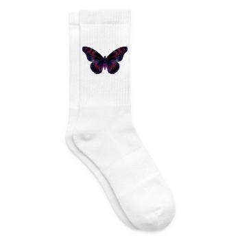 Holographic Neon Butterfly - Tennis socks - white - Right
