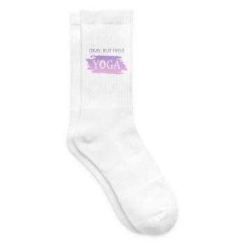 Okay, But First Yoga - Tennissocken - Weiß - Rechts