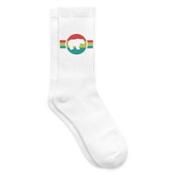 Bär Silhouette Retro Style - Tennissocken - Weiß - Rechts