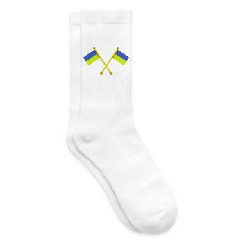 Ukrainische Flagge - Tennissocken - Weiß - Rechts