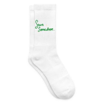 Start Somewhere - kreatives, motivierendes Design - Tennissocken - Weiß - Rechts