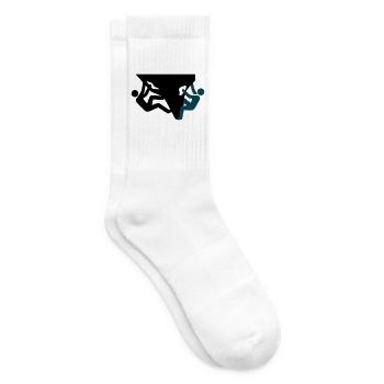 Boulderer Felsen Silhouette - Tennissocken - Weiß - Rechts