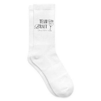 Team Braut Cocktail Motiv – Hochzeit - Tennissocken - Weiß - Rechts