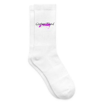 Pinker Farbklecks - Quoten Punk Statement - Tennissocken - Weiß - Rechts