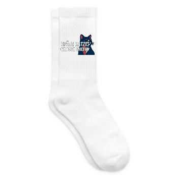 Geschenk zur Adoption einer älteren Katze - Tennissocken - Weiß - Rechts
