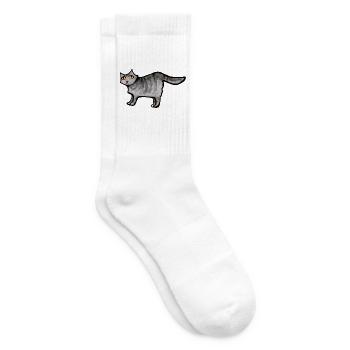 Schnurrbart-Aquarellkatze - Tennissocken - Weiß - Rechts