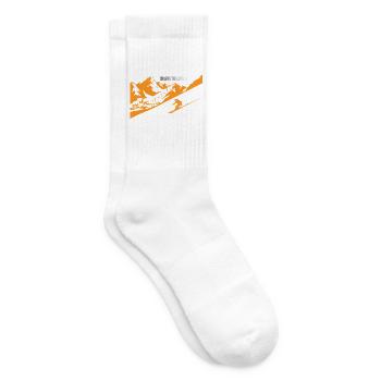 Skifahren Letztes Licht Berge Skilift  Skifahrer - Tennissocken - Weiß - Rechts