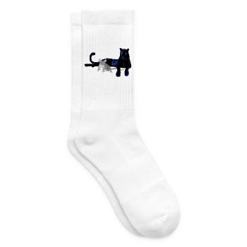 Panther Katze und Maus Duo  - Tennissocken - Weiß - Rechts