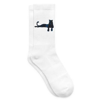 Panter mit blauen Akzenten - Tennissocken - Weiß - Rechts