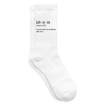 Lehrerin Substantiv Influencerin Lustig Geschenk - Tennissocken - Weiß - Rechts