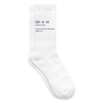 Lehrerin Substantiv Influencerin Lustig Geschenk - Tennissocken - Weiß - Rechts