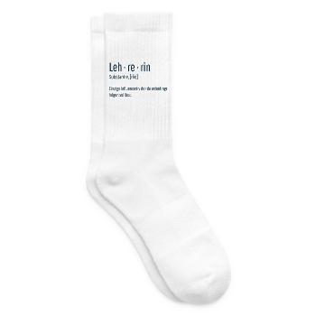 Lehrerin Substantiv Influencerin Lustig Geschenk - Tennissocken - Weiß - Rechts