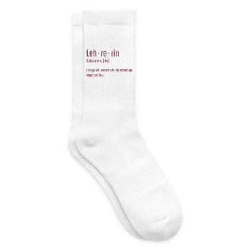 Lehrerin Substantiv Influencerin Lustig Geschenk - Tennissocken - Weiß - Rechts