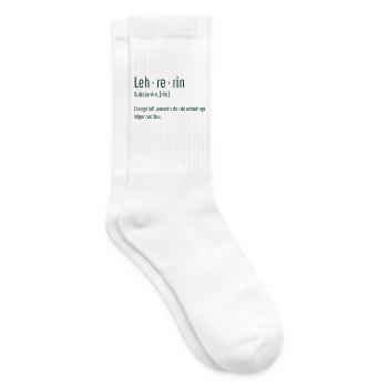 Lehrerin Substantiv Influencerin Lustig Geschenk - Tennissocken - Weiß - Rechts