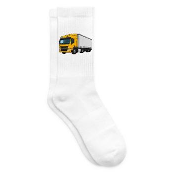 Gelber Lastwagen Illustration - Tennissocken - Weiß - Rechts