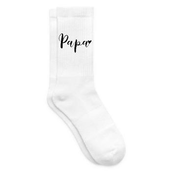 Papa Herz Geschenkidee - Tennissocken - Weiß - Rechts