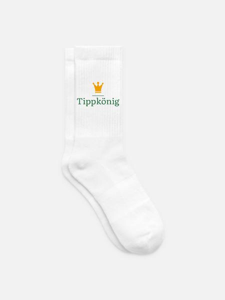 Tippkönig - Das Geschenk für den Tippspiel Sieger - Tennissocken - Weiß
