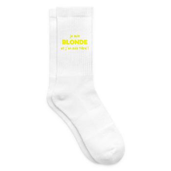 fière d être blonde - Chaussettes de tennis - blanc - Droite