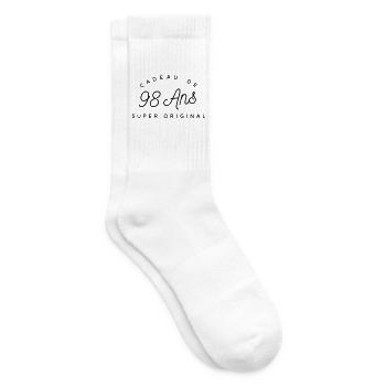  Cadeau 98 ans - Chaussettes de tennis - blanc - Droite