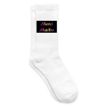 MAÎTRE. MERCI. MERCI MAÎTRE. CADEAU MAÎTRE - Chaussettes de tennis - blanc - Droite