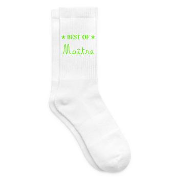 MAÎTRE. MERCI. MERCI MAÎTRE. CADEAU MAÎTRE - Chaussettes de tennis - blanc - Droite