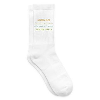 Linedance ist wie Medizin für Körper und Seele - Tennissocken - Weiß - Rechts