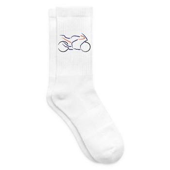 Motorrad Supersport Konturen mehrfarbig - Tennissocken - Weiß - Rechts