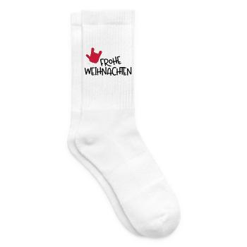 Frohe Weihnachten - Tennissocken - Weiß - Rechts