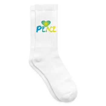 Peace Heart Peace Peace Sign - Tennis socks - white - Right