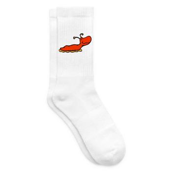 Slug snail without shell smiles - Tennis socks - white - Right