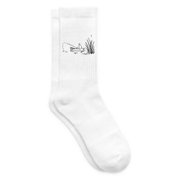Angler in boat at the lake - Tennis socks - white - Right