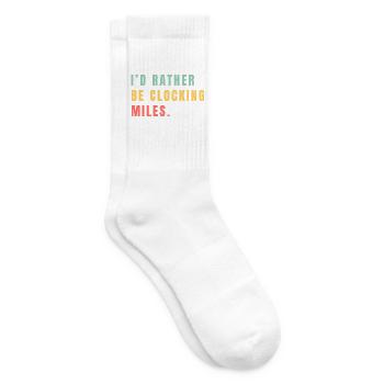 I'd rather be clocking miles - Tennis socks - white - Right