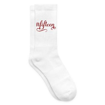 Fifteen 15th Birthday 15 Years Fifteen #fifteen - Tennis socks - white - Right