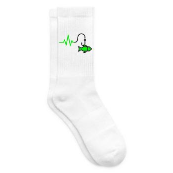 Herzschlag Angelhaken Fisch - Tennissocken - Weiß - Rechts