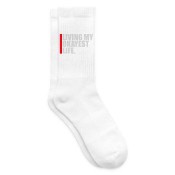 Living My Okayest Life Funny Mediocre Saying - Tennis socks - white - Right