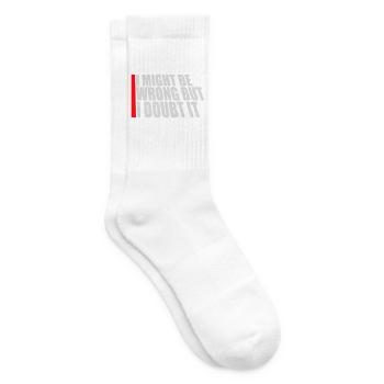 I Might Be Wrong But I Doubt It Funny Sarcastic - Tennis socks - white - Right